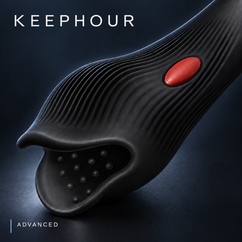 KEEPHOUR ADVANCED brand image on a navy background.